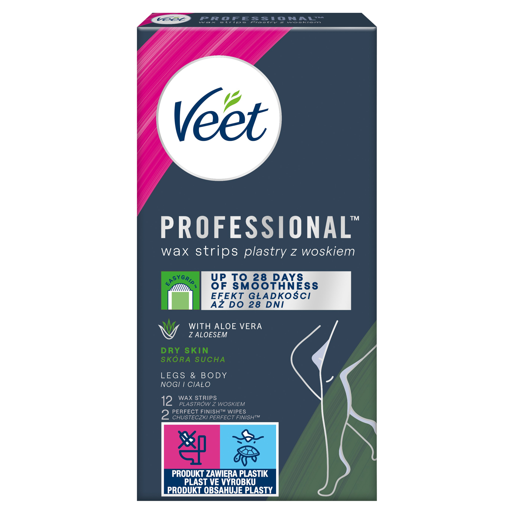 Veet Plastry do depilacji z woskiem dla skóry suchej, 12 sztuk zdjęcie