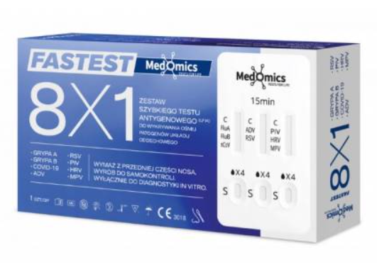 LabHome Test Combo 8w1 antygenowy SARS-COV-2/Flu A/B/RSV/ADV/PIV/HRV/MPV, 1 sztuka zdjęcie