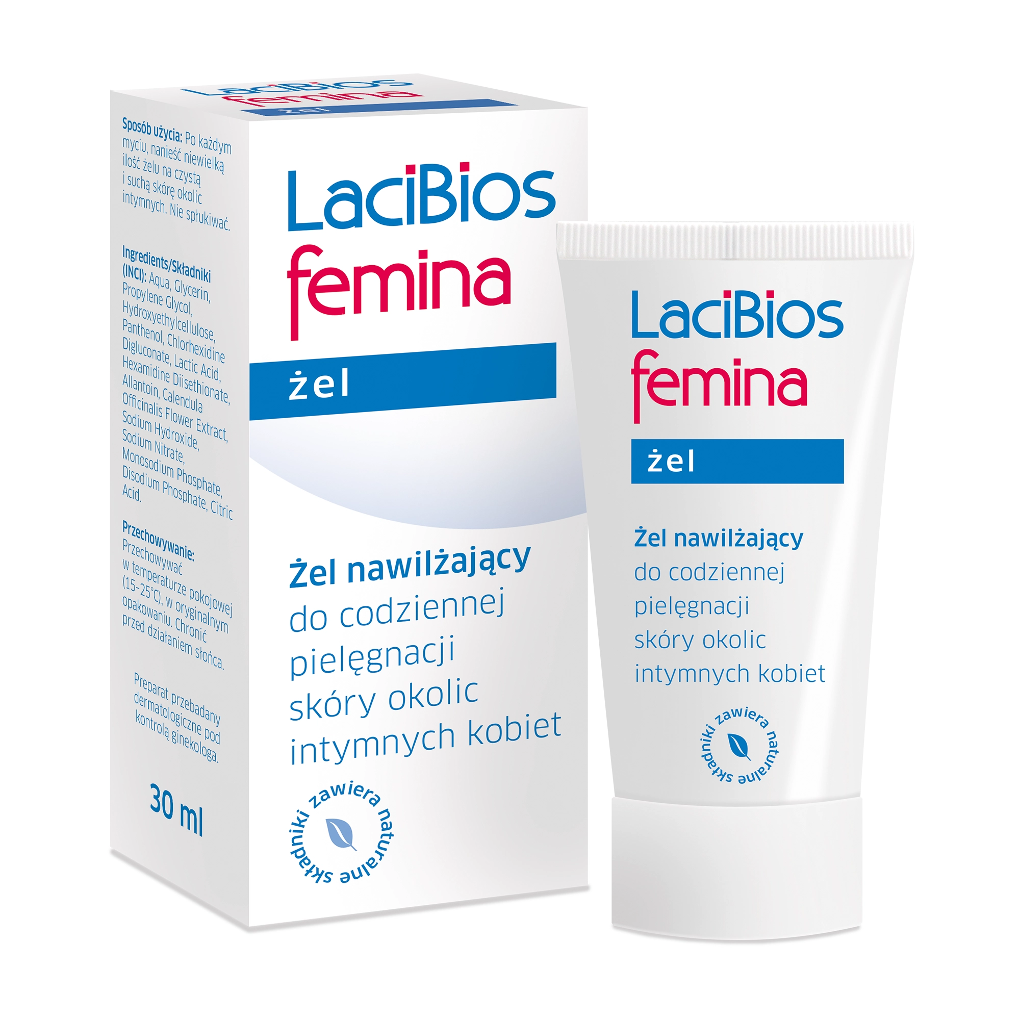 LaciBios Femina żel nawilżający do codziennej pielęgnacji skóry okolic intymnych kobiet 30 ml zdjęcie