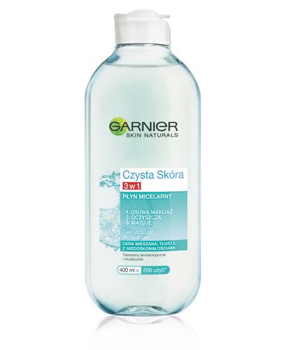 GARNIER CZYSTA SKÓRA 3w1 Płyn micelarny - 400 ml - cena, opinie, właściwości zdjęcie