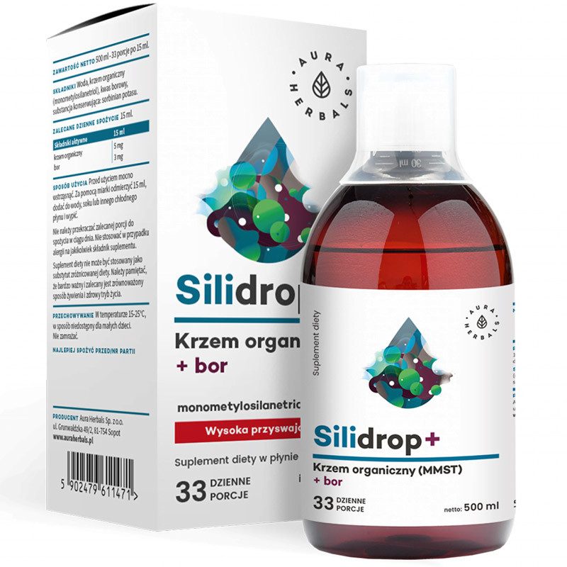 Aura Herbals Silidrop+ Krzem organiczny MMST + bor, 500 ml zdjęcie