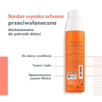 Avene Spray dla dzieci bardzo wysoka ochrona przeciwsłoneczna SPF 50+, 200 ml