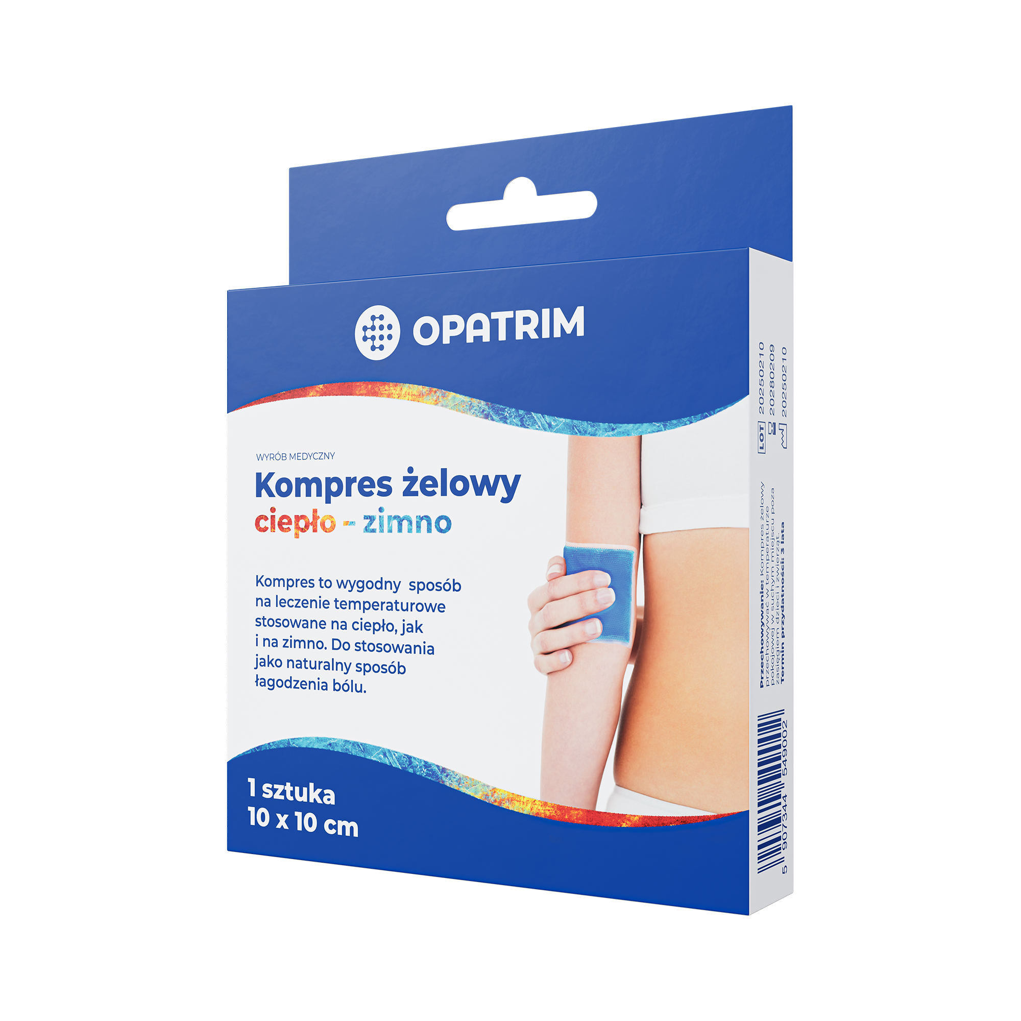 Opatrim Kompres żelowy ciepło-zimno 10x10 cm, 1 sztuka