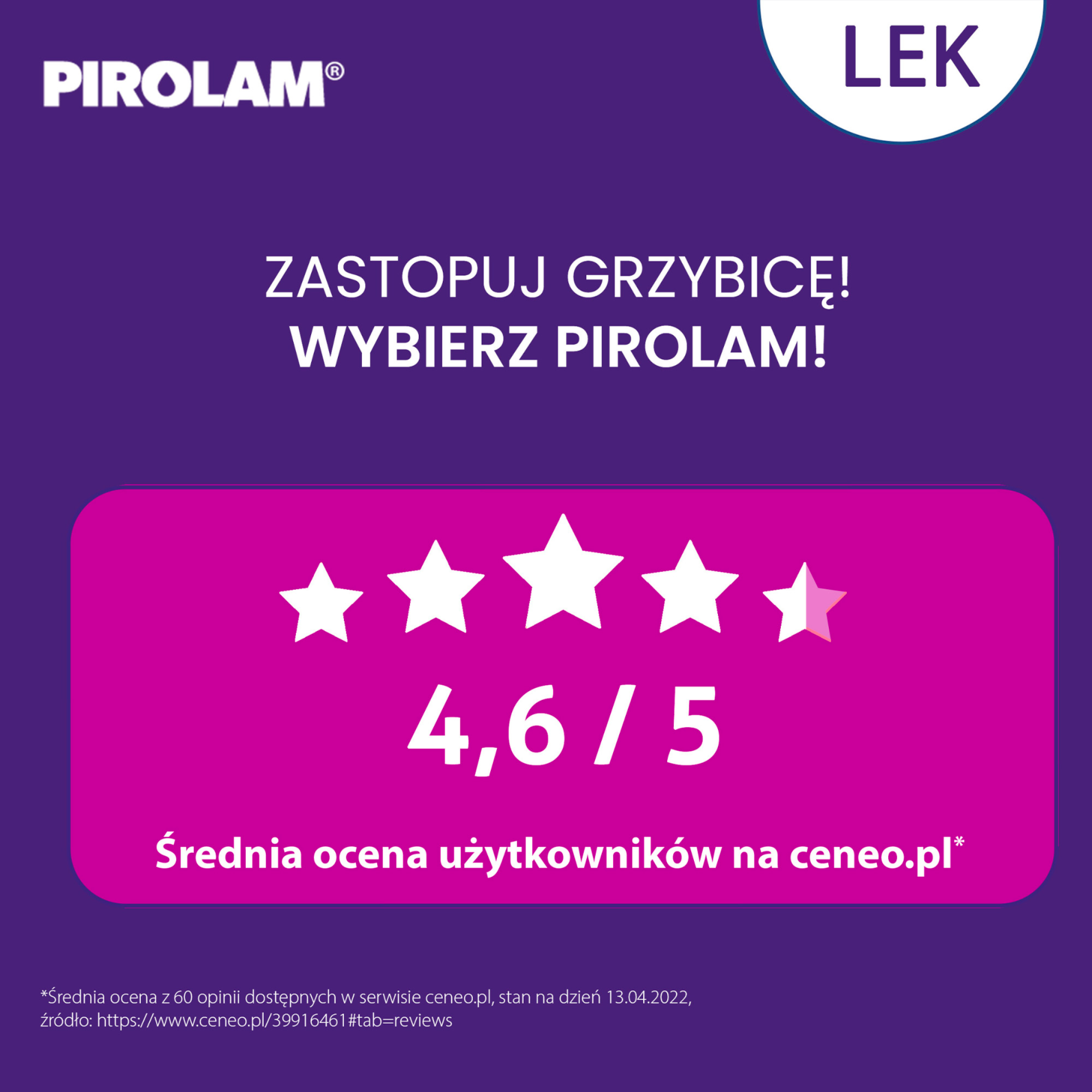 PIROLAM 1% Roztwór na grzybicę skóry - 30 ml - wygodna pompka rozpylająca