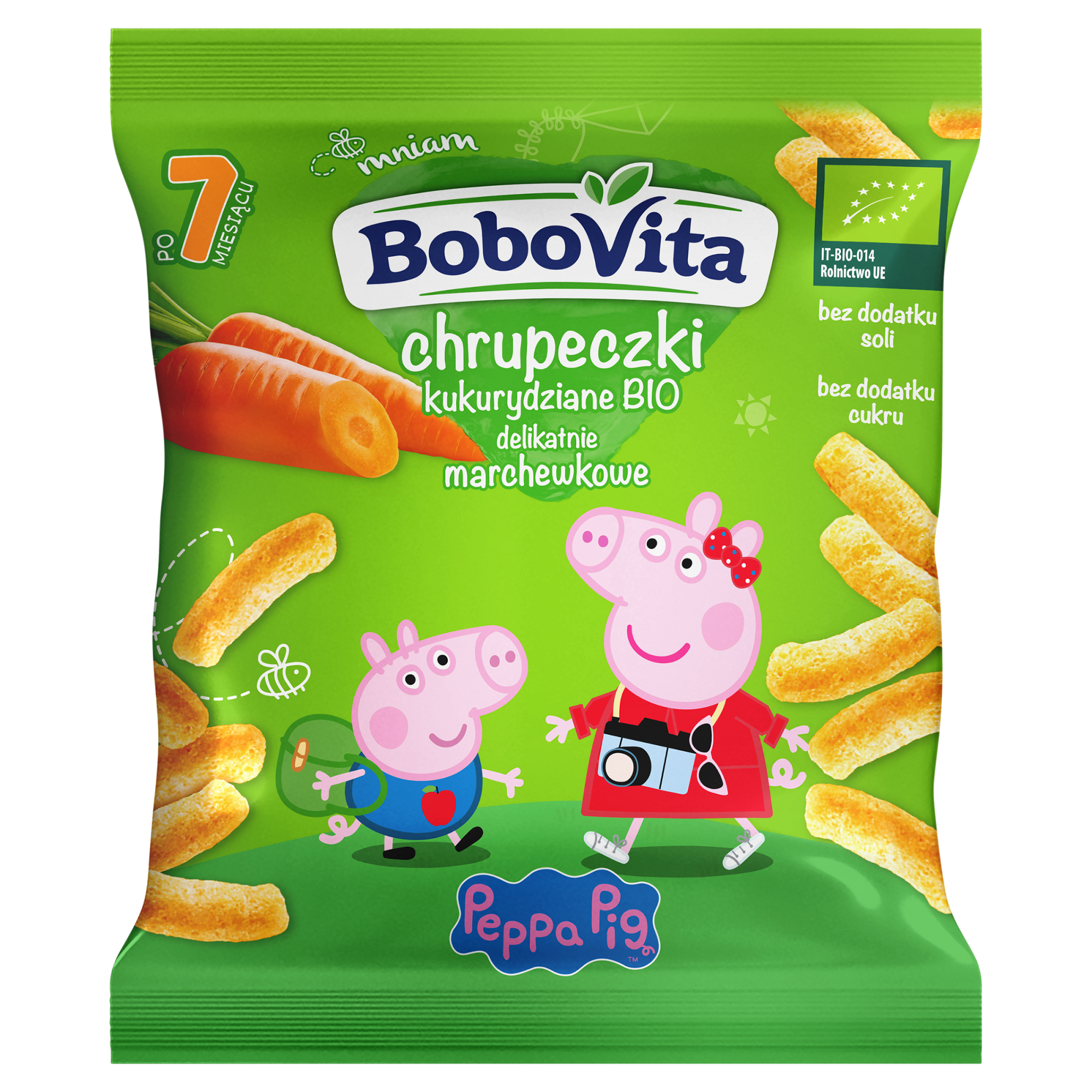 BoboVita Bio Chrupeczki kukurydziane delikatnie marchewkowe po 7 m-cu - 20 g - cena, opinie, właściwości zdjęcie