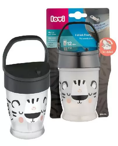 Lovi Kubek ze słomką Junior Salt&Pepper 12m+ 250 ml (35/356) zdjęcie