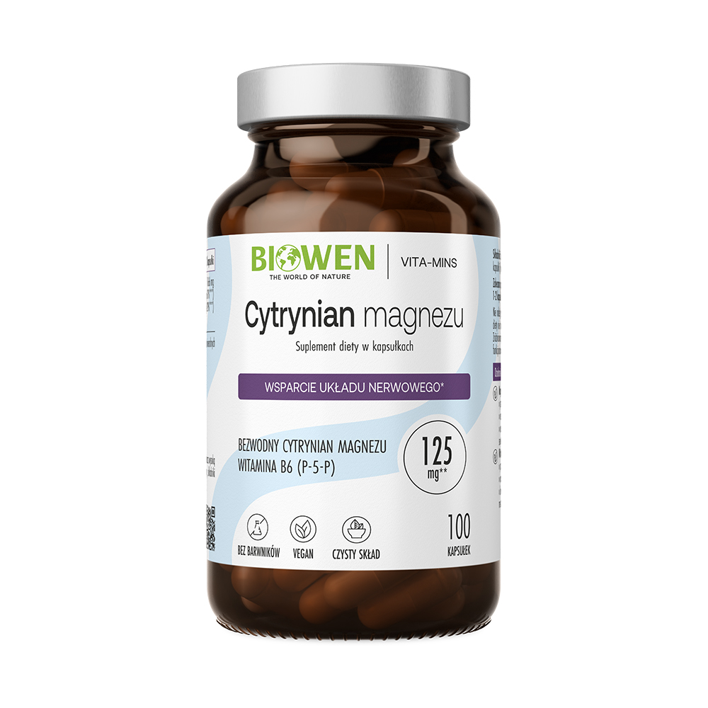 Biowen Cytrynian magnezu + B6 100 kapsułek zdjęcie