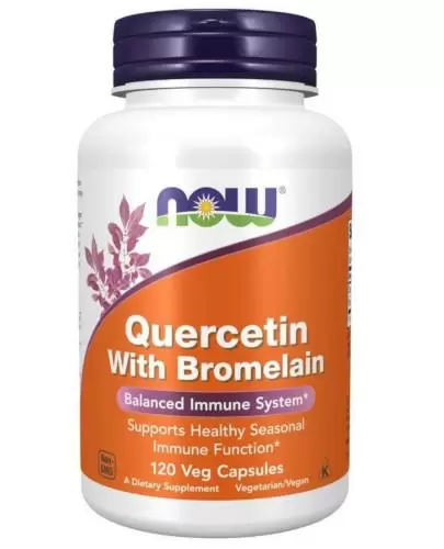 NOW Foods Quercetin with Bromelain (kwercetyna i bromelaina) 120 kapsułek zdjęcie