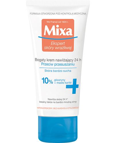 MIXA Bogaty krem nawilżający 24h przeciw przesuszaniu 10% gliceryny i masła karite - 50 ml - cena, opinie, właściwości zdjęcie