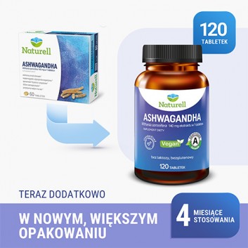 Naturell Ashwagandha, tabletki, 120 sztuk