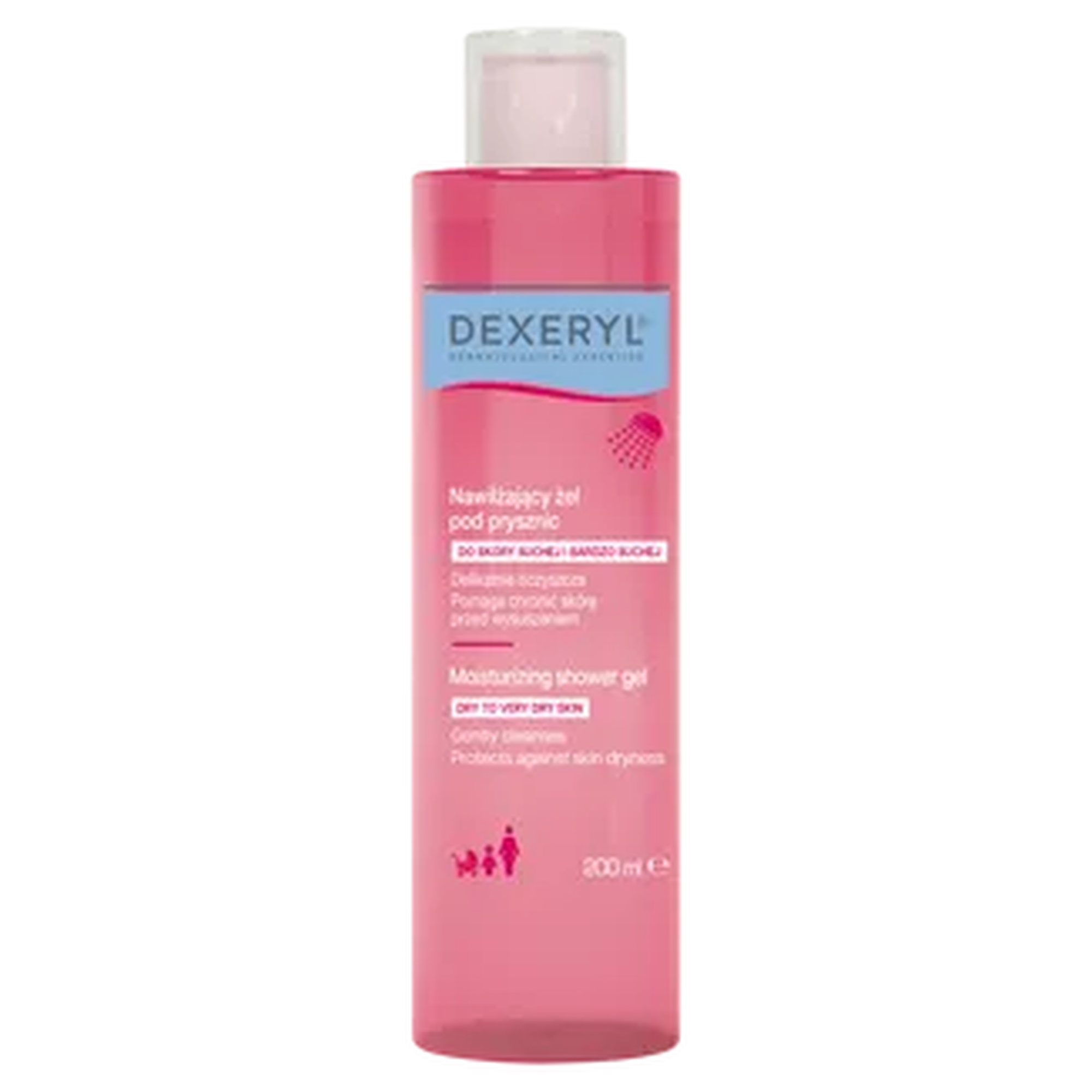 Dexeryl Nawilżający żel pod prysznic 2w1 skóry suchej, 200 ml