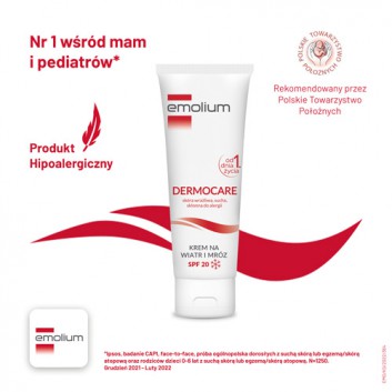 Emolium Dermocare, krem na wiatr i mróz SPF 20, 75 ml
