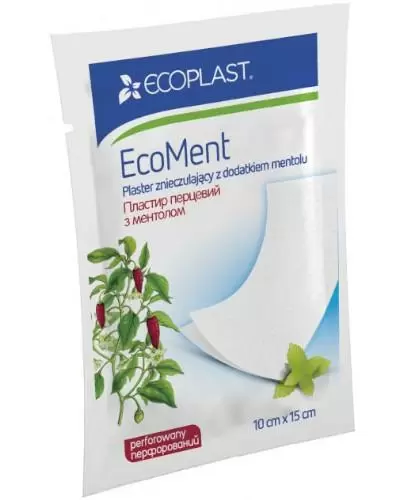 EcoPlast EcoMent plaster znieczulający z dodatkiem mentolu 10 cm x 15 cm 1 sztuka zdjęcie