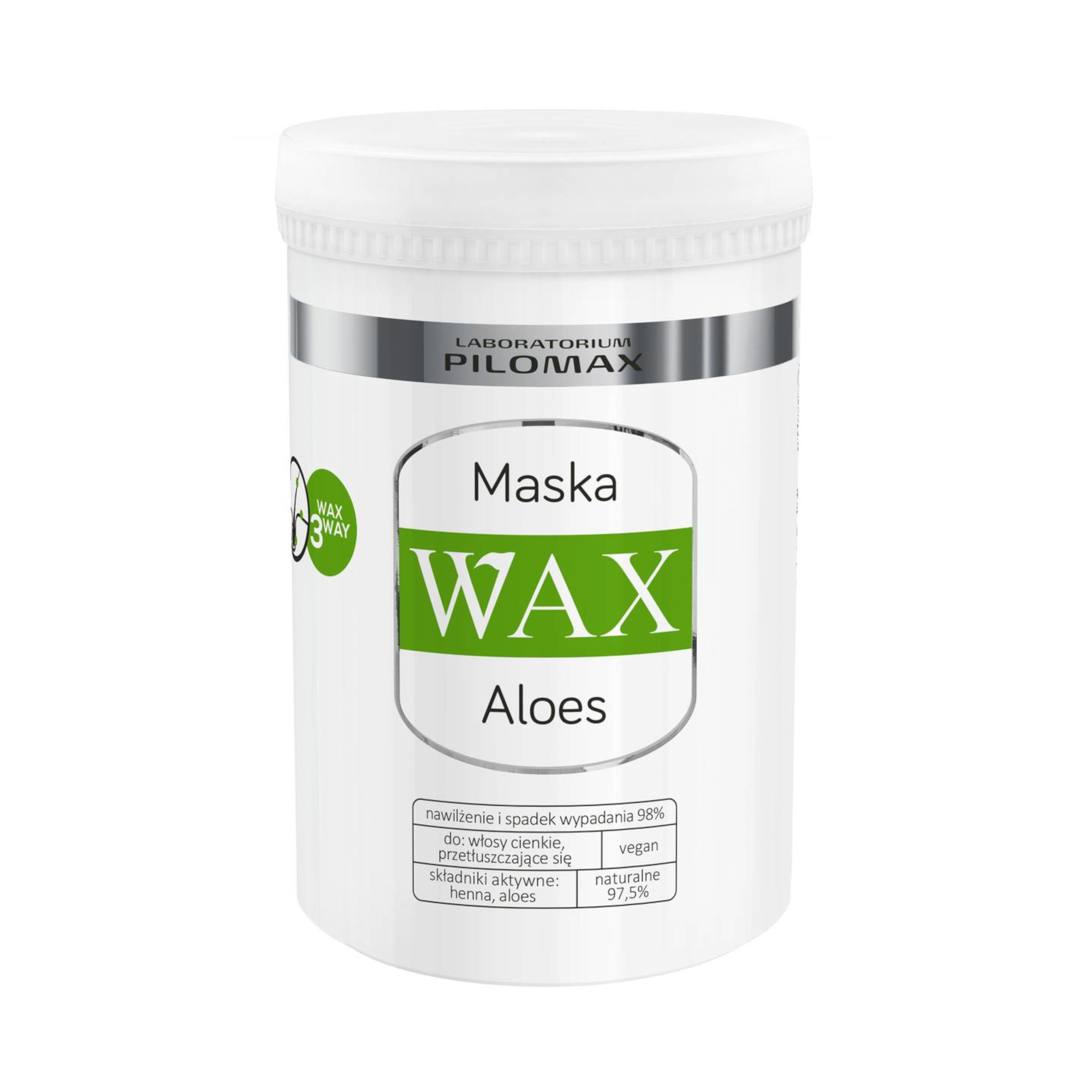 Pilomax WAX Aloes Natur Class Maska do włosów cienkich bez objętości 480 ml zdjęcie