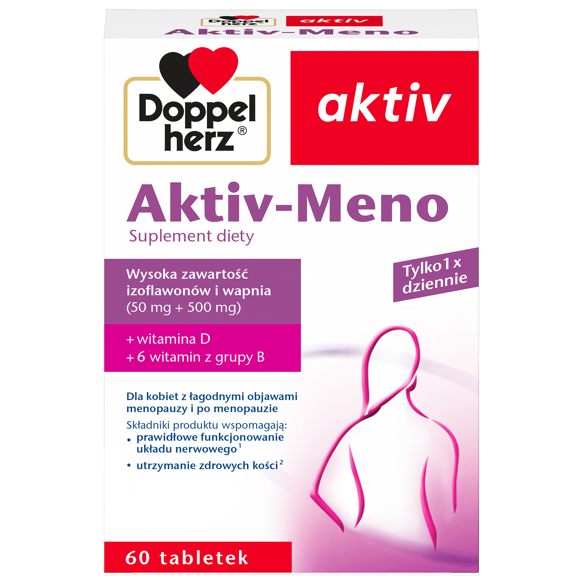 DOPPELHERZ AKTIV Meno, wsparcie w okresie menopauzy, 60 tabletek zdjęcie