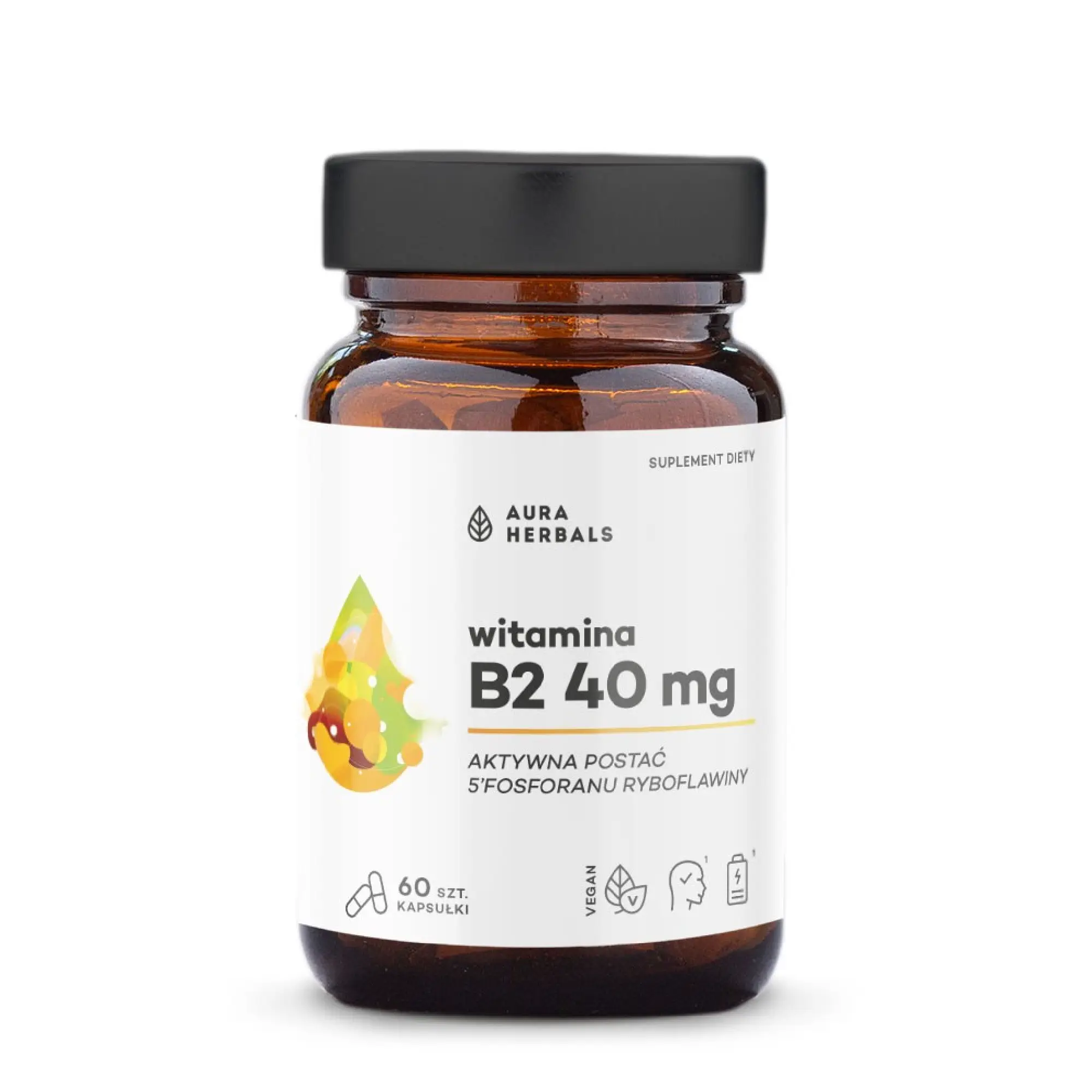 Aura Herbals Witamina B2 R-5-P 40 mg, ryboflawina, kapsułki, 60 sztuk zdjęcie