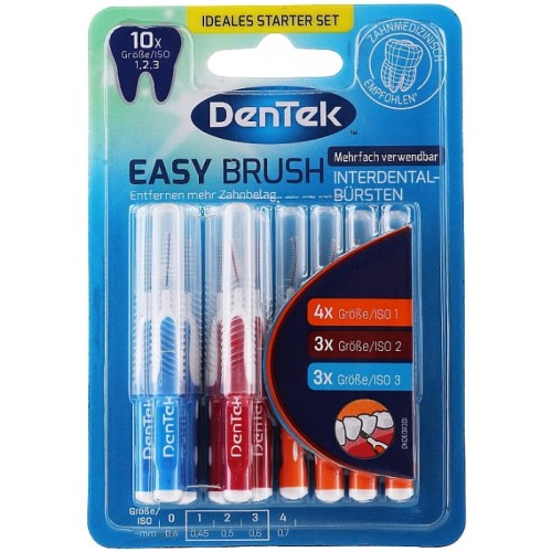 Dentek, Szczoteczki międzyzębowe, Easy Brush, Mix rozmiarów, 10 sztuk zdjęcie