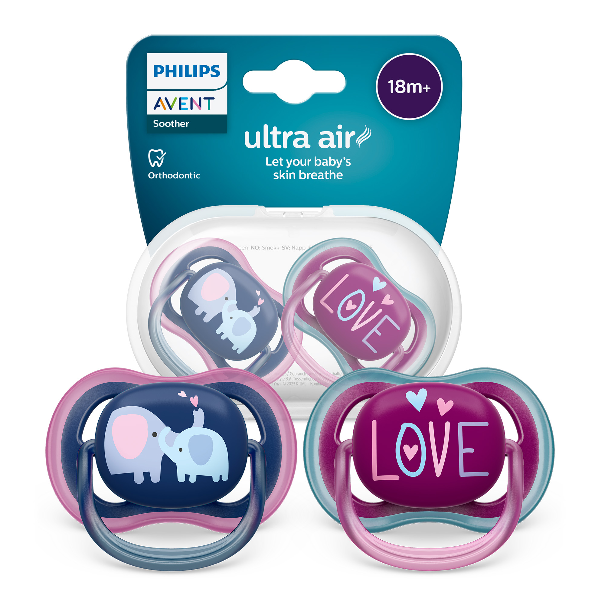 Avent Philips Ultra Air smoczek uspokajający 18+m 2 sztuki [SCF349/22]  zdjęcie