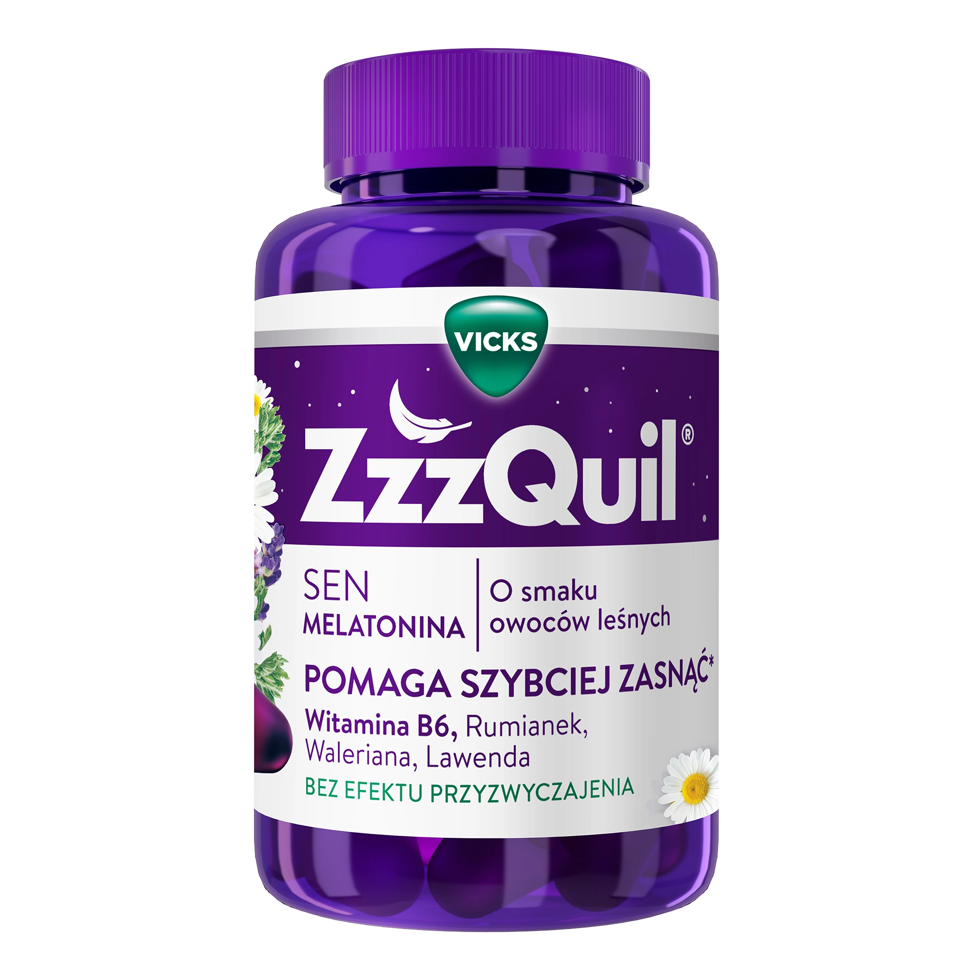 Vicks, ZzzQuil Natura o smaku owoców leśnych, żelki, 60 sztuk zdjęcie