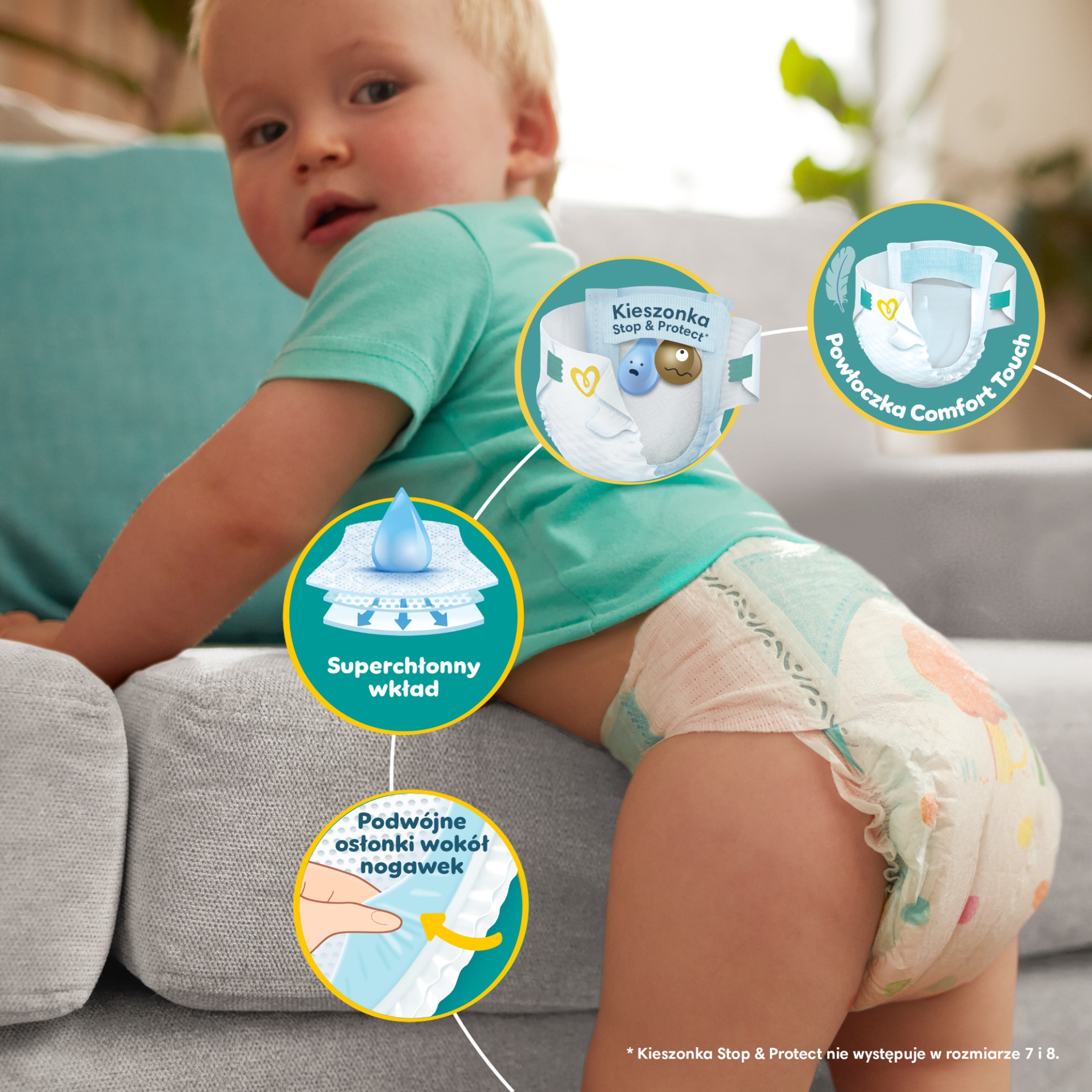 Pampers Active Baby Maxi, pieluchy rozmiar 4, 9-14 kg, 180 sztuk