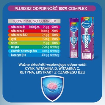 Plusssz Odporność 100% Complex - 20 tabl. - cena, opinie, stosowanie