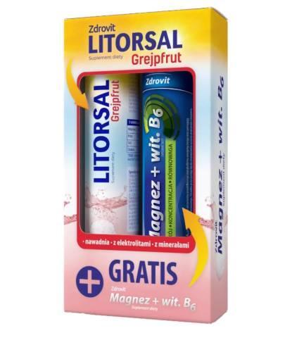  Litorsal Grejpfrut, 20 tabletek musujących + Magnez z witaminą B6, 24 tabletki musujące [ZESTAW] zdjęcie