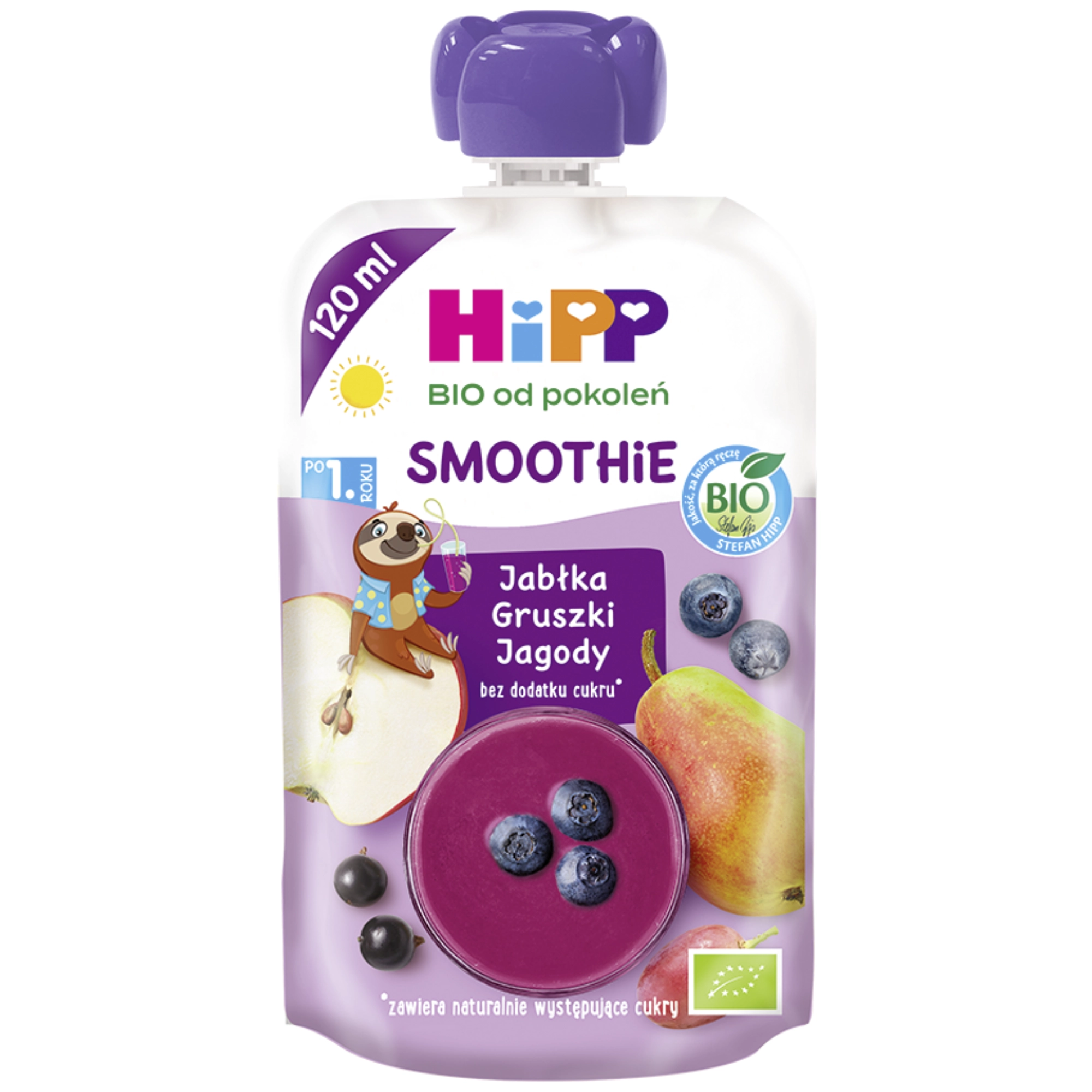 HIPP Hippis Smoothie Drink Jabłka-Gruszki-Jagody - 120 ml zdjęcie
