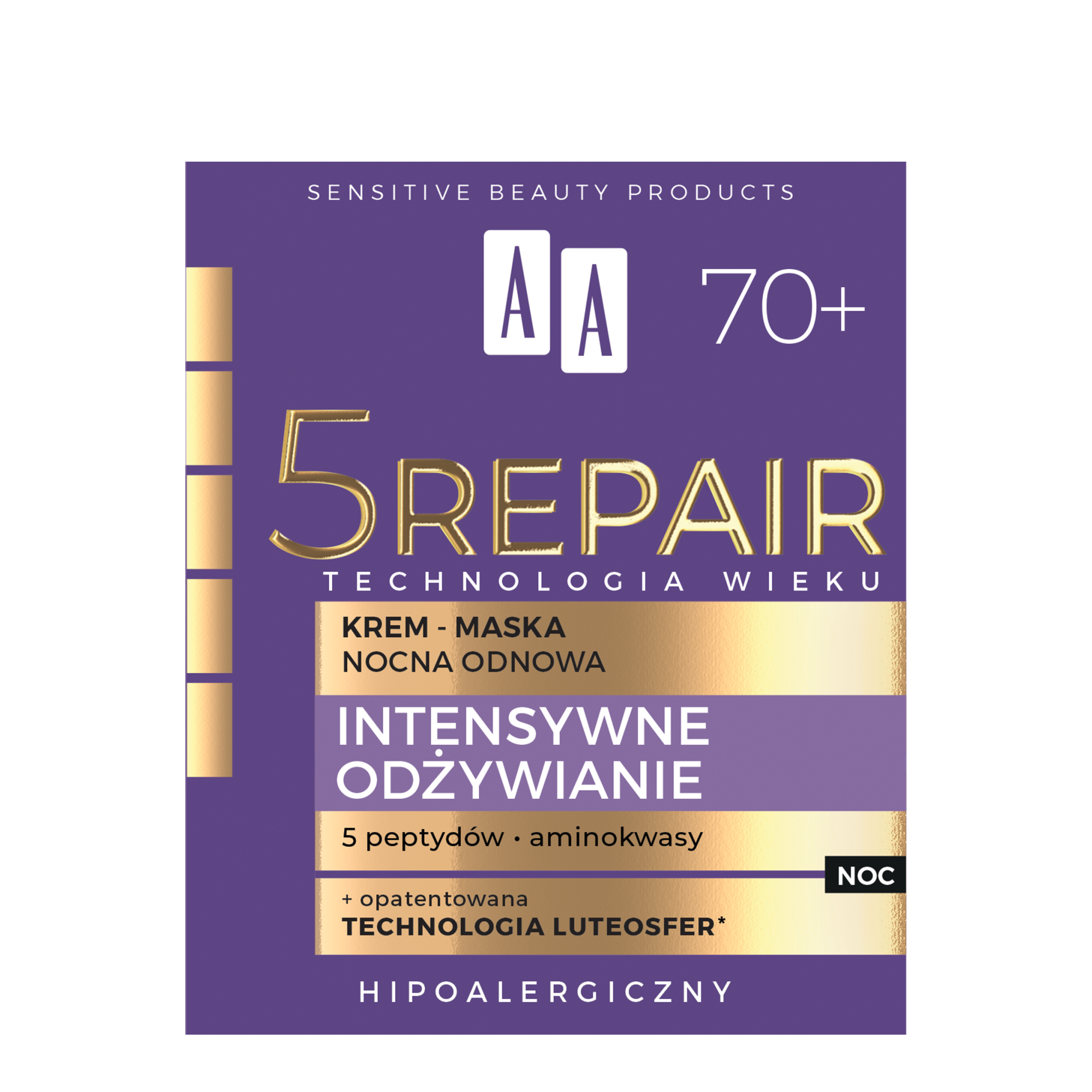 AA Technologia Wieku 5REPAIR 70+ intensywne odżywienie krem-maska nocna odbudowa, 50 ml zdjęcie