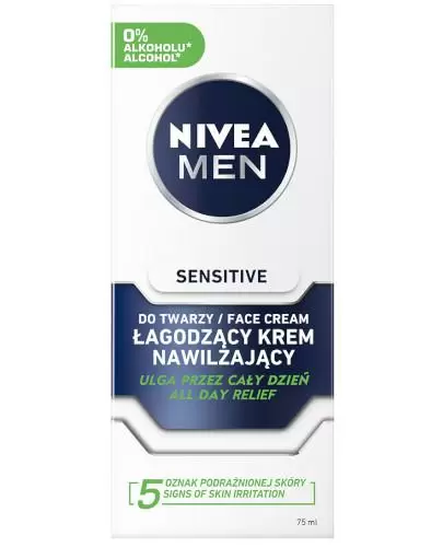 Nivea Men Sensitive łagodzący krem nawilżający, 75 ml zdjęcie