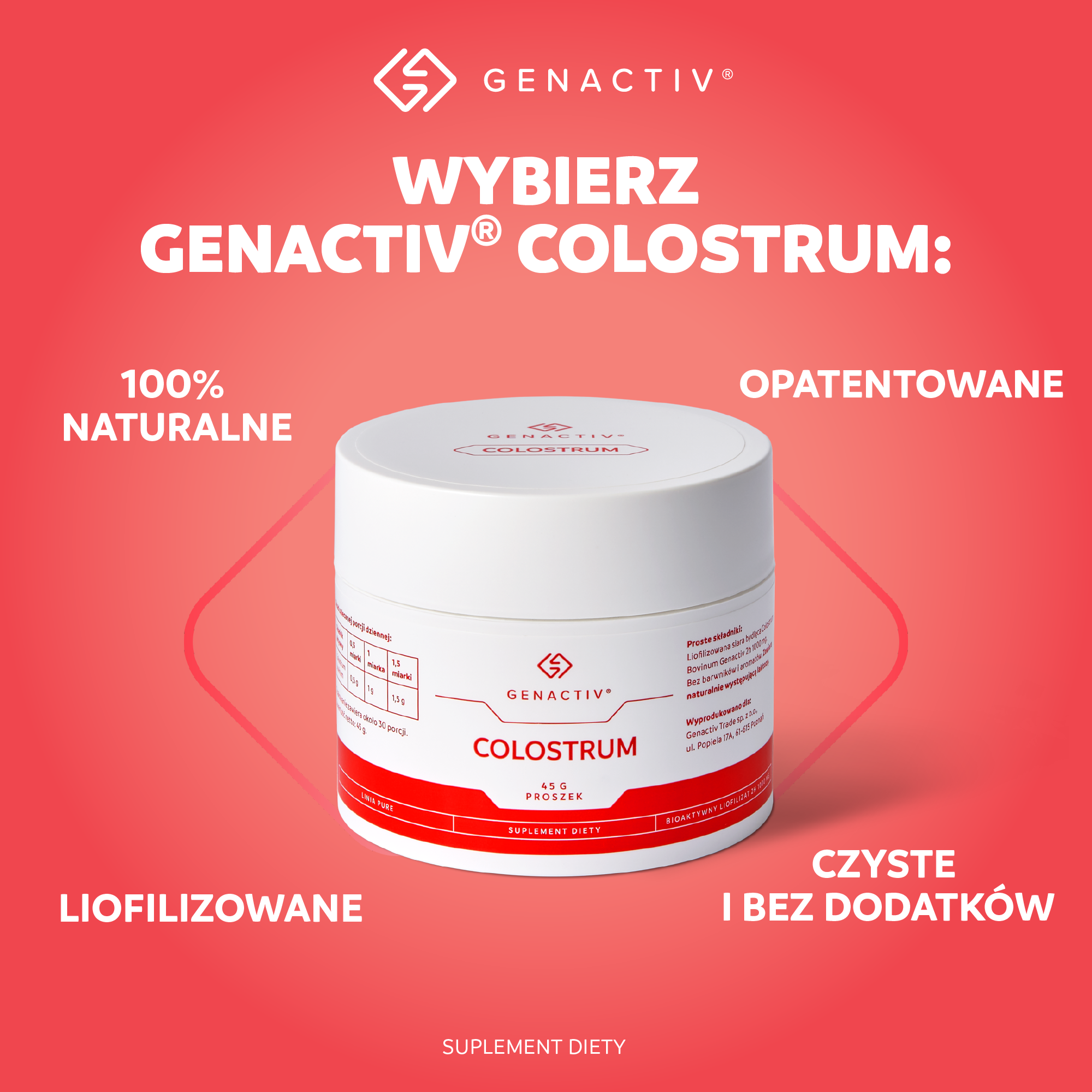 Genactiv, Colostrum, proszek, 45g