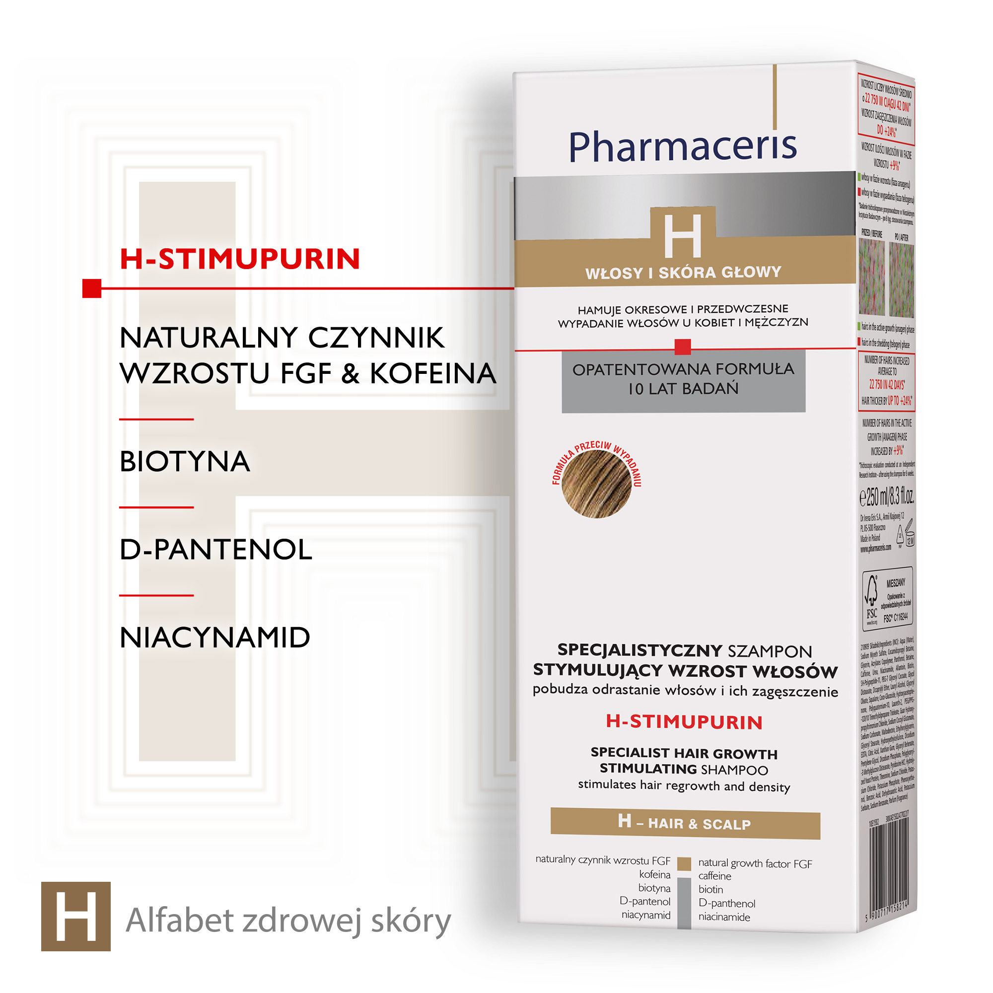 Pharmaceris H Stimupurin szampon stymulujący wzrost włosów 250 ml