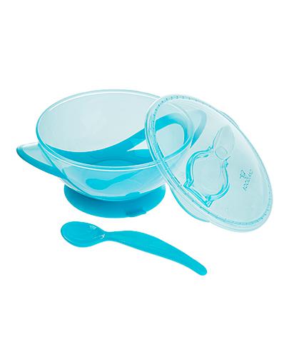 Bocioland Miseczka z łyżeczką 9m+ Niebieska - 360 ml zdjęcie
