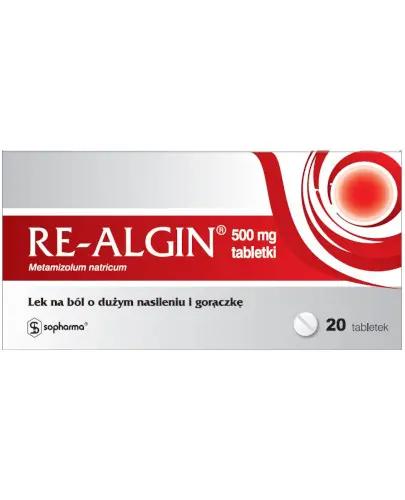 Sopharma, Re-Algin 500 mg, 20 tabletek zdjęcie