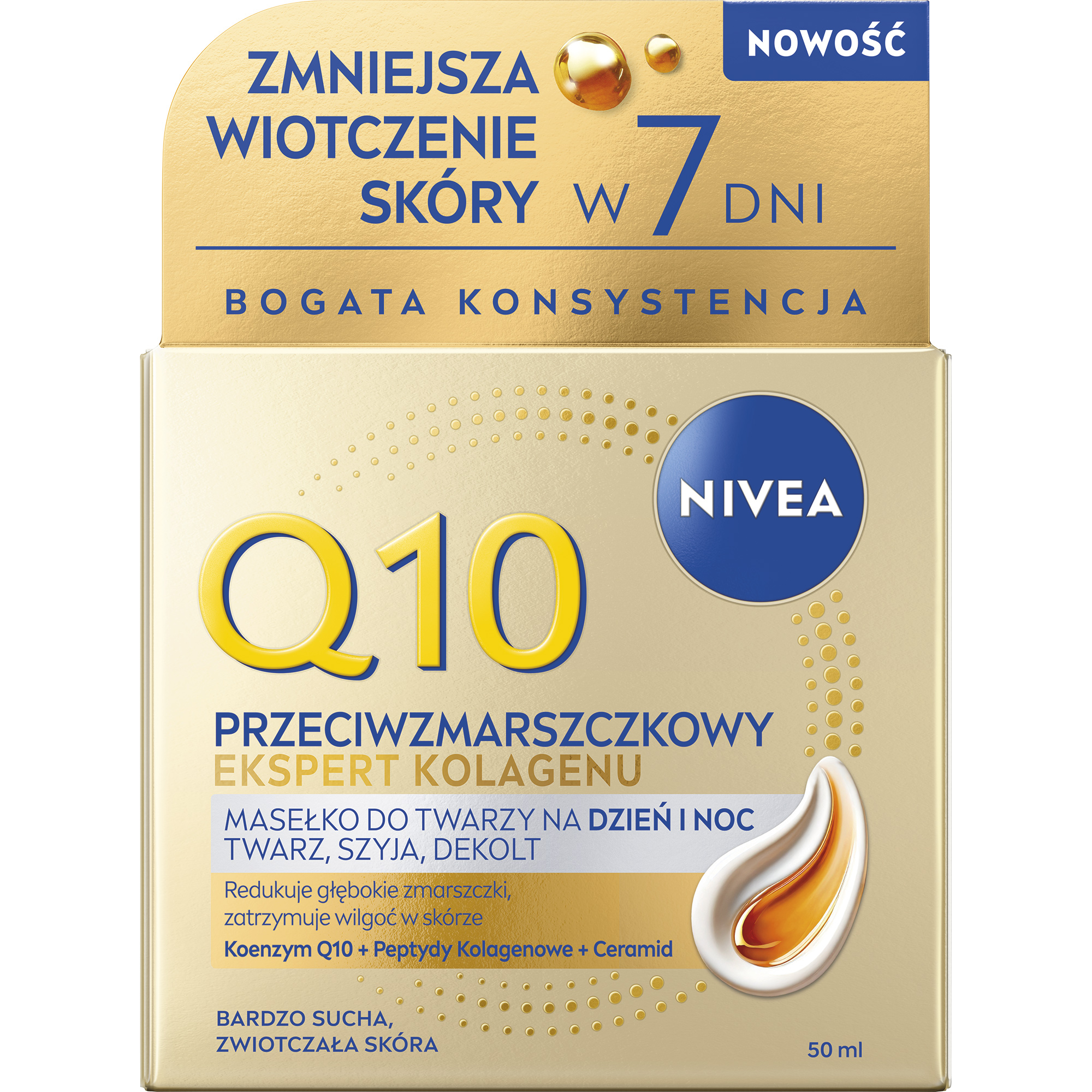 Nivea Q10 Ekspert kolagenu Masełko do twarzy na dzień i noc, 50 ml zdjęcie
