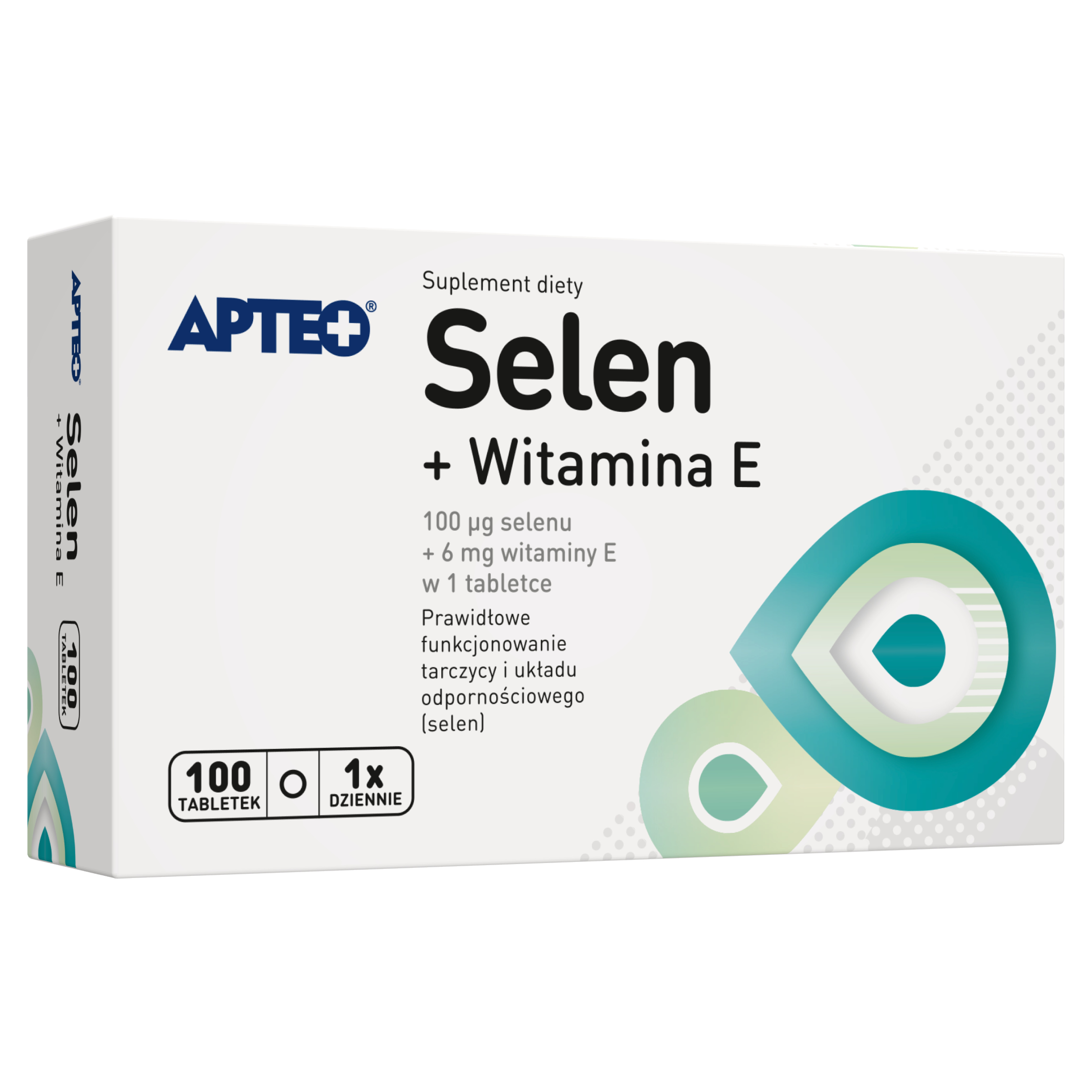 Apteo Selen + witamina E, tabletki, 100 sztuk zdjęcie