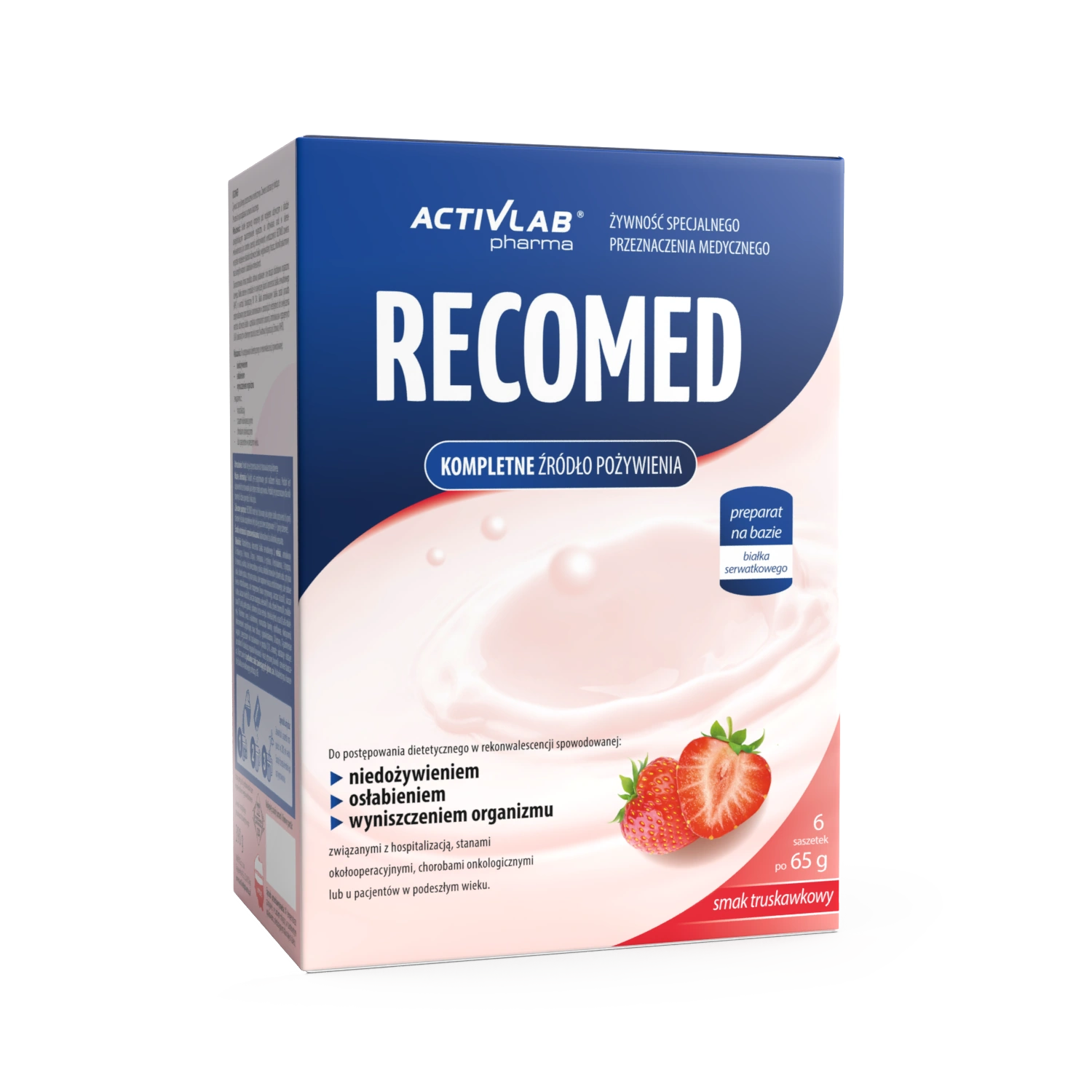 RecoMed Proszek o smaku truskawkowym, saszetki, 6 sztuk zdjęcie