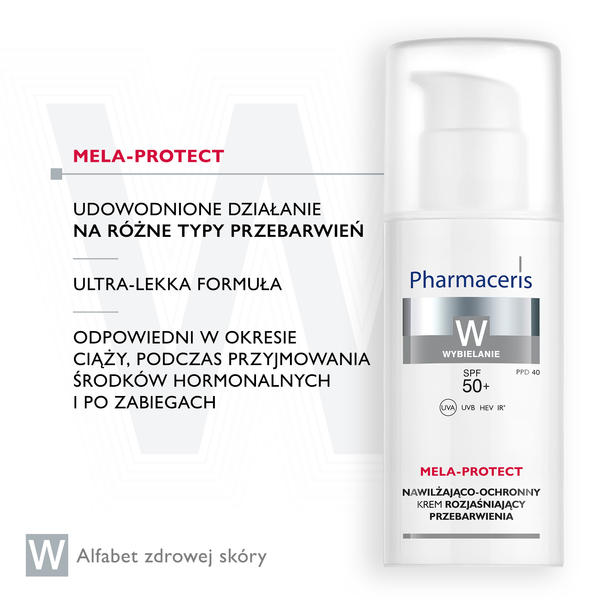 Pharmaceris W Mela-Protect Krem nawilżająco-ochronny na dzień rozjaśniający przebarwienia SPF 50+ 50 ml