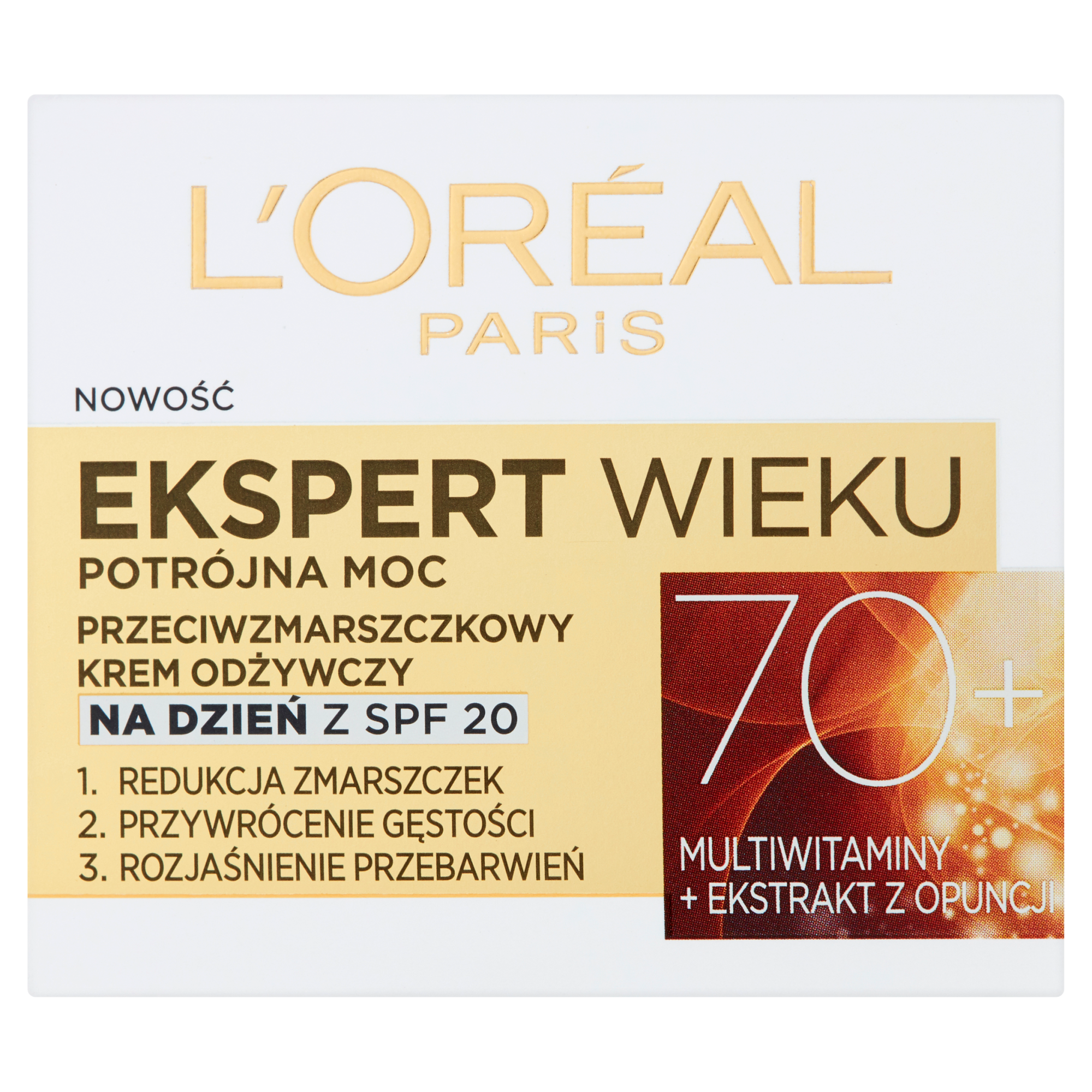 L'Oreal Ekspert Wieku Potrójna Moc Przeciwzmarszczkowy krem odżywczy na dzień z SPF 20 70+ - 50 ml - cena, opinie, właściwości  zdjęcie