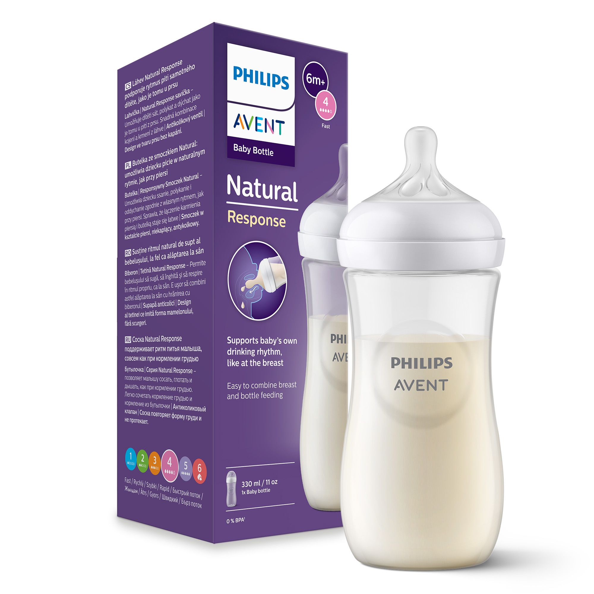 Avent Philips Natural Response butelka 3m+ 330 ml [SCY906/01] zdjęcie