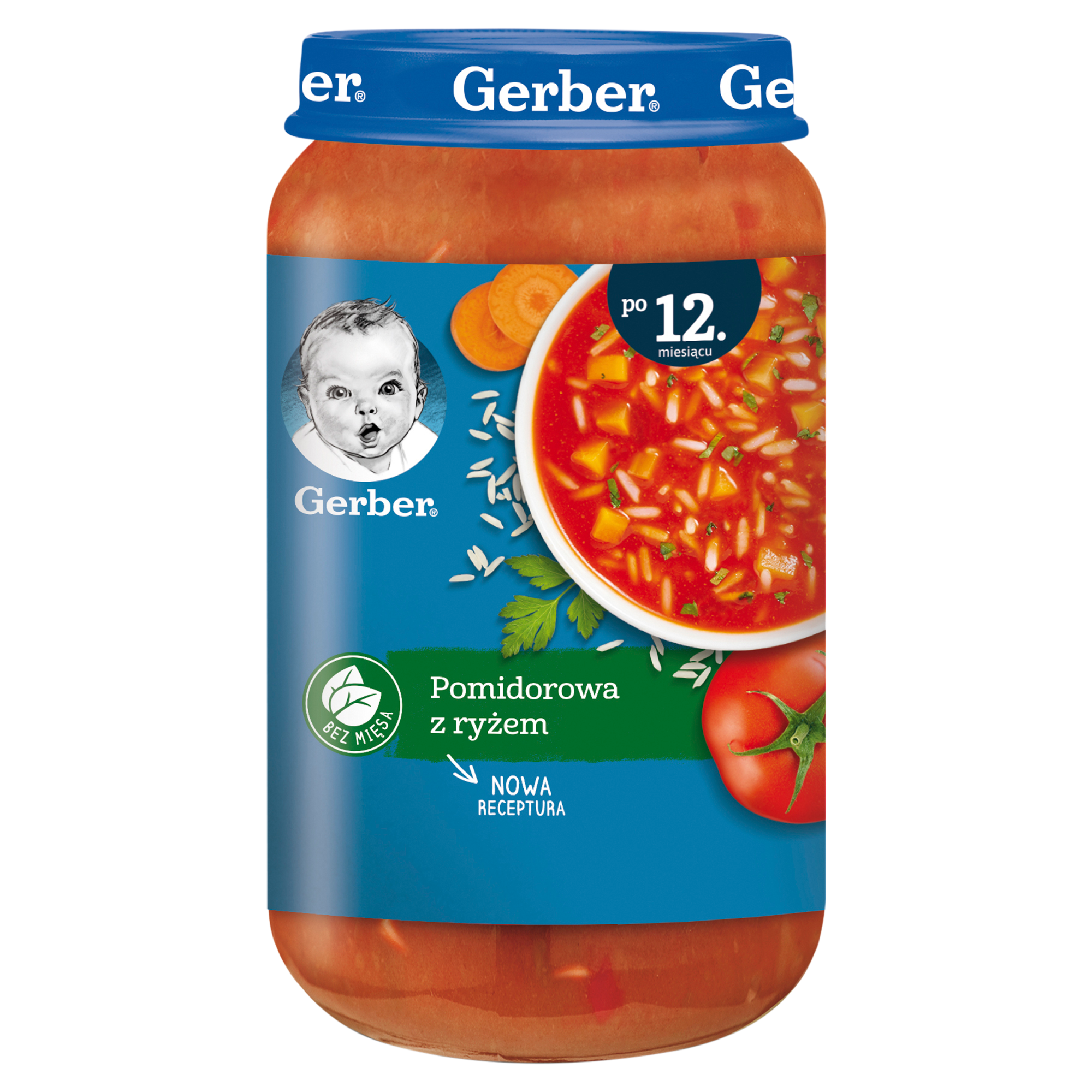 Gerber Pomidorowa z ryżem po 12 m-cu - 250 ml - cena, opinie, skład zdjęcie