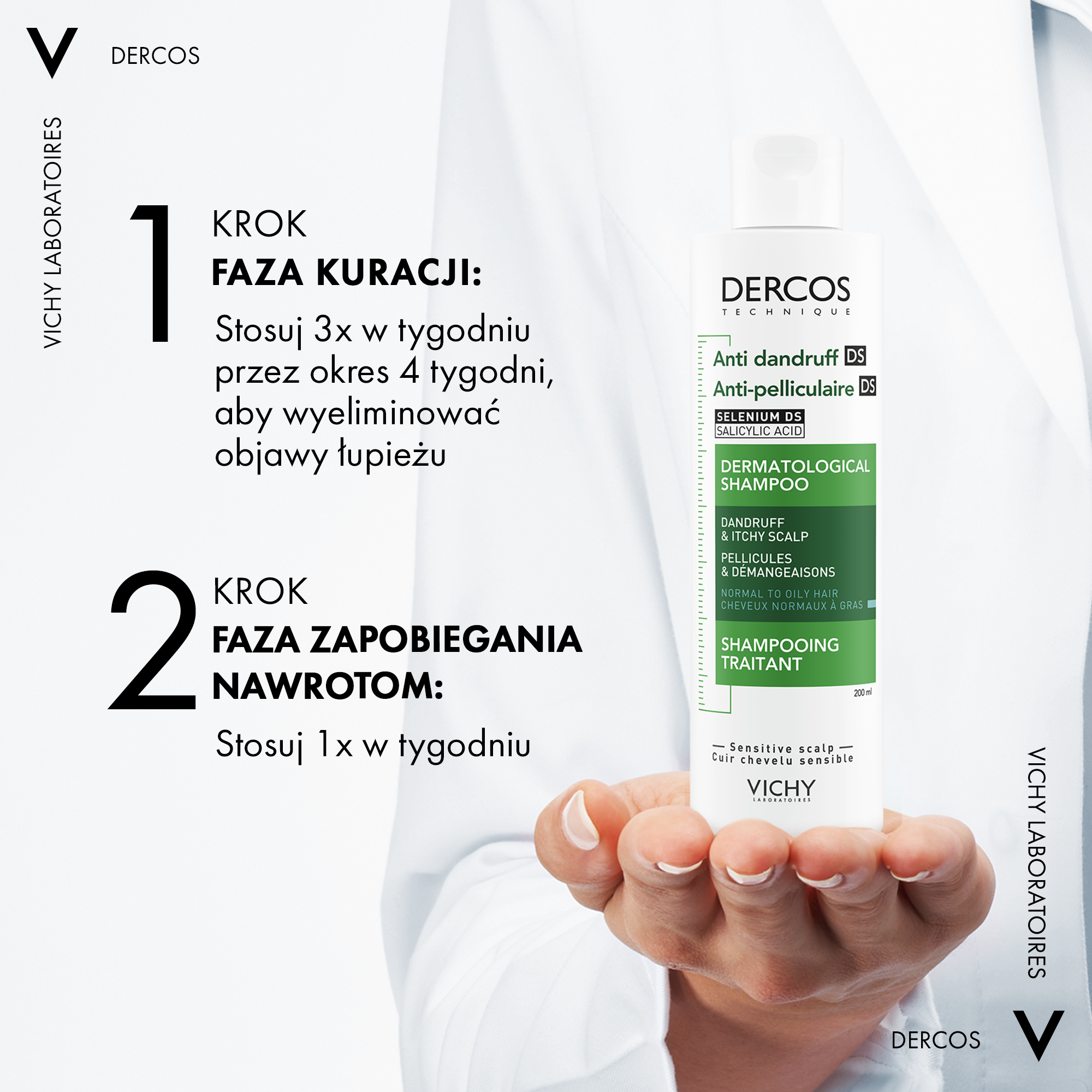 Vichy Dercos szampon przeciwłupieżowy do włosów normalnych i przetłuszczających się 200 ml