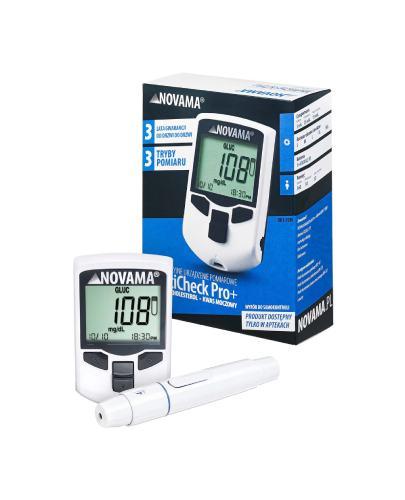 NOVAMA MULTICHECK PRO+ Urządzenie 3 w 1 do pomiaru poziomu cholesterolu, glukozy i kwasu moczowego, 1 sztuka zdjęcie