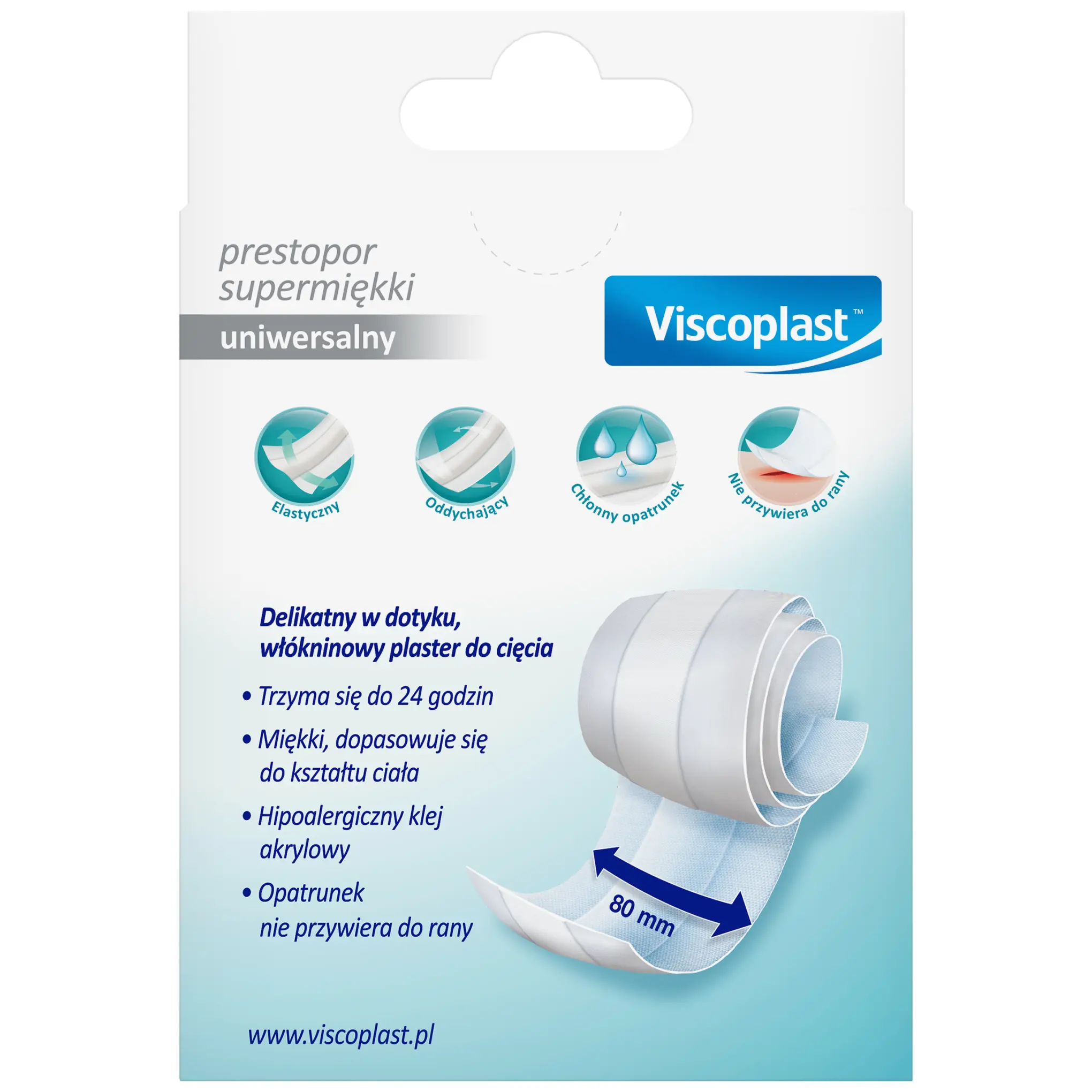 VISCOPLAST PRESTOPOR Supermiękki uniwersalny 1 m x 8 cm, 1 sztuka