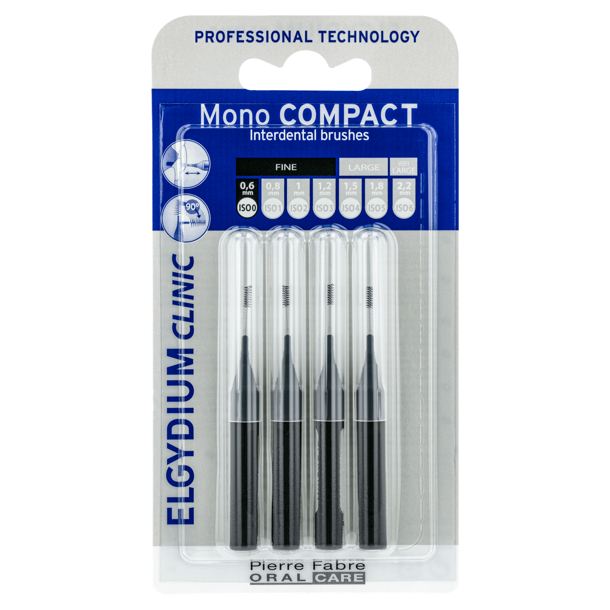 Elgydium Clinic Mono Compact Szczoteczki międzyzębowe 0,6mm czarne - 4 szt. - cena, opinie, stosowanie zdjęcie