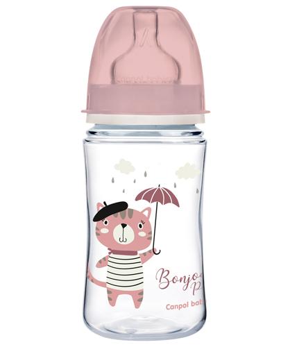 Canpol Bonjour Paris Easy Start Butelka antykolkowa różowa, 240 ml, cena, opinie, właściwości zdjęcie