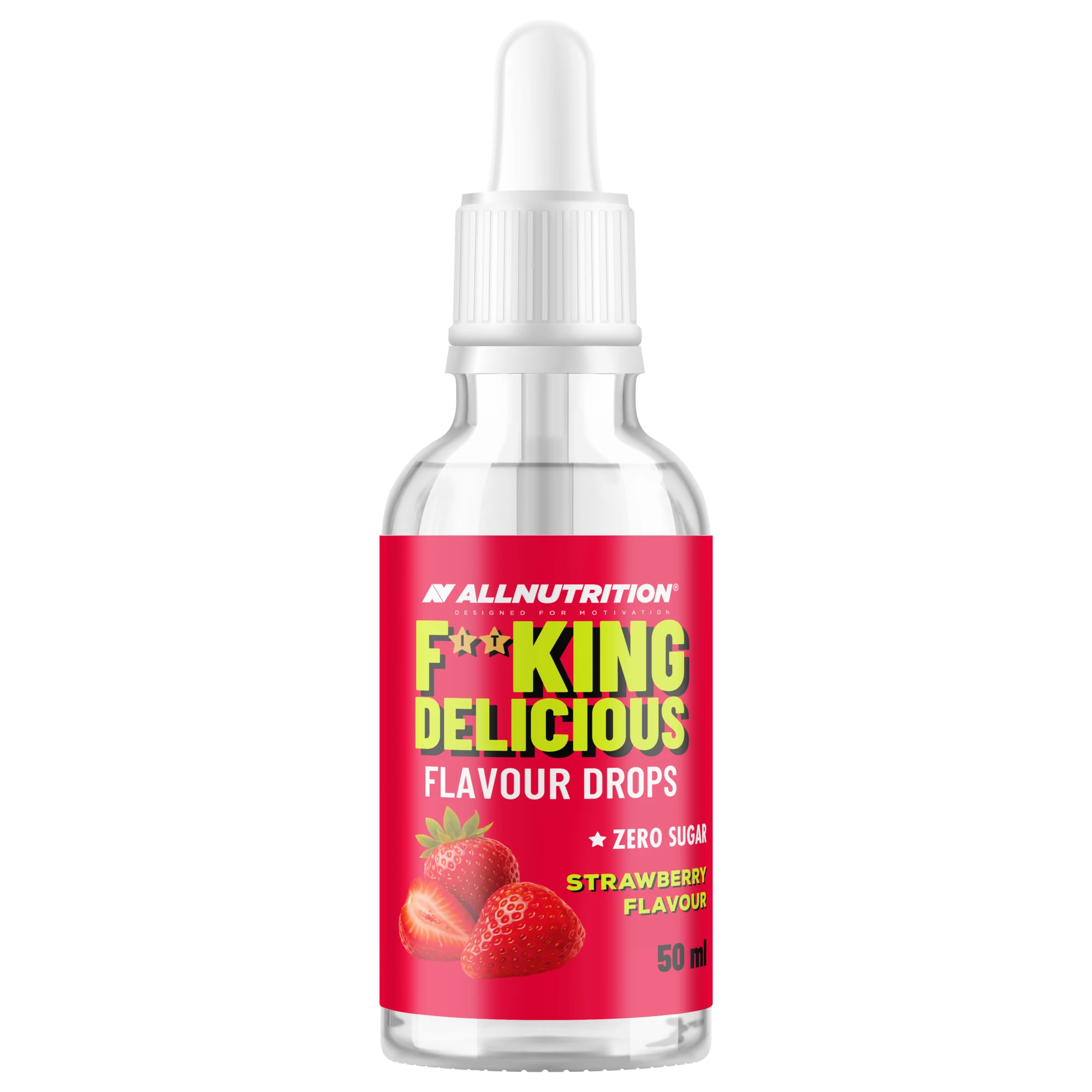 Allnutrition Fitking Delicious Flavour Drops Strawberry, Truskawkowy, 50 ml zdjęcie