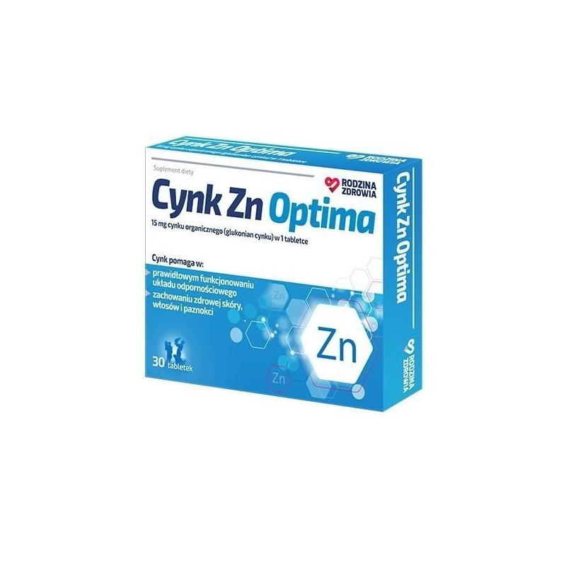 Rodzina Zdrowia Cynk Zn Optima 15mg 30 tabletek zdjęcie