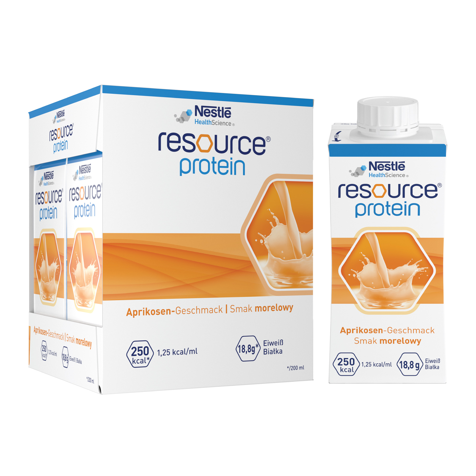 Resource Protein, płyn, smak morelowy, 4x200 ml zdjęcie