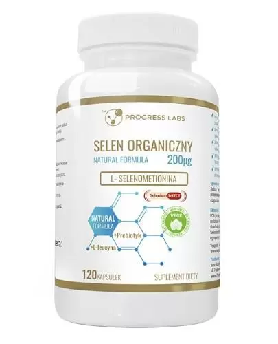 Progress Labs Selen Organiczny 200 µg + Prebiotyk 120 kapsułek zdjęcie