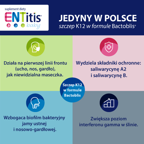 ENTitis Baby smak truskawkowy, dla dzieci powyżej 6 miesiąca życia 30 saszetek